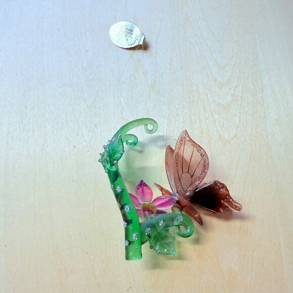 Ashton Drake Art Glass Ornament VTG Heirloom Butterfly Dewdrop Garden Friends - Picture 12 of 15